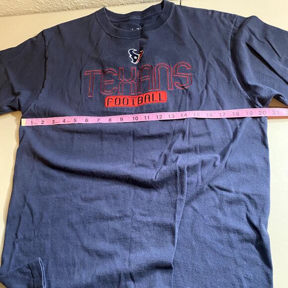 Houston Texans Womens Large Football Navy Short Sleeve Embroidered NFL Crew Red - Picture 6 of 7